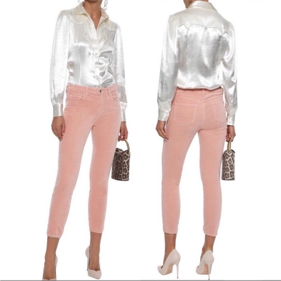 L’Agence Margot Blush Pink Skinny Velvet Jeans Size 26 - Picture 8 of 10